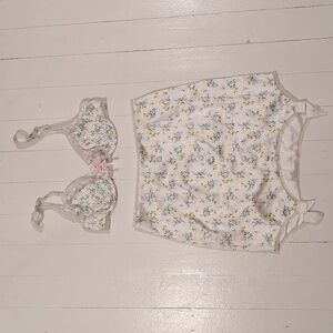 For Love & Lemons x Victoria's Secret Charlotte Bra and Garter Skirt Set, Small